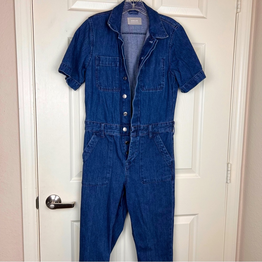 Short Sleeve Denim Coveralls